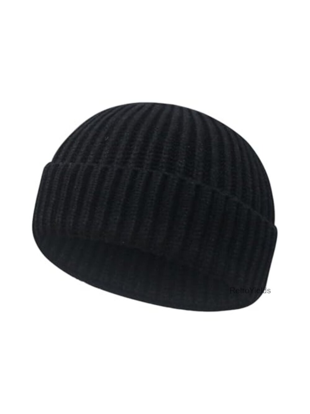 Wool Fisherman Beanie Men Women Short Cuff Knit Winter Hat